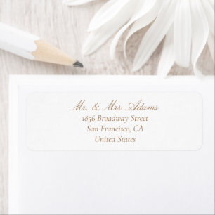 Classic Golden Brown Pre-Addressed Return Address Label