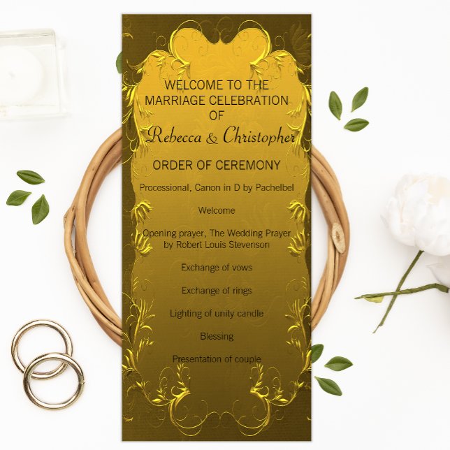 Classic Golden Elegance Wedding Program (Creator Uploaded)