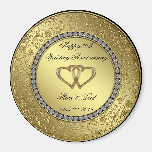 Classic Golden Wedding Anniversary Magnet (Front)