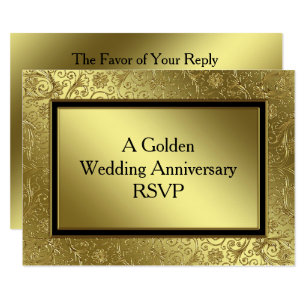 Golden Wedding  Anniversary  RSVP Cards Golden Wedding  