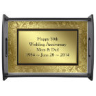 Classic Golden Wedding Anniversary Serving Tray