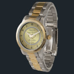 Classic Golden Wedding Anniversary Watch<br><div class="desc">A Digitalbcon Images Design featuring a gold and black colour and gold flourish design with a variety of custom images, shapes, patterns, styles and fonts in this one-of-a-kind "Golden Wedding Anniversary" Watch. This attractive and elegant design comes complete with customisable text lettering to suit your own special occasion. Share priceless...</div>