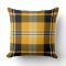 Classic Golden Yellow Black Plaid Decor Pillow
