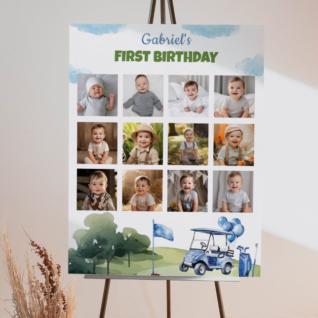 Classic Golf Boy Birthday Photo Milestone Sign (Creator Uploaded)