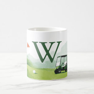 Classic Golf Buggy Custom Monogram Coffee Mug