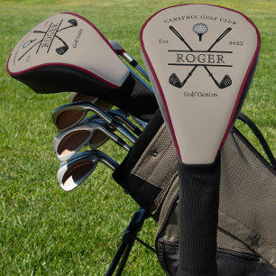 Classic Golf Club Burgundy Piping Head Cover