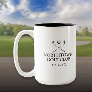 Classic Golf Club Name Personalised Two-Tone Coffee Mug