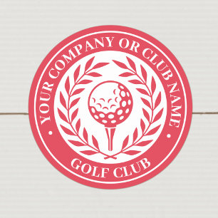 Classic Golf Custom Name Sticker Name Red