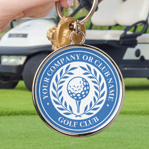 Classic Golf Keychain Custom Name Blue