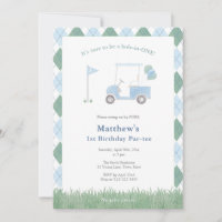 Classic Golf Pattern 1st Birthday Par-tee Party
