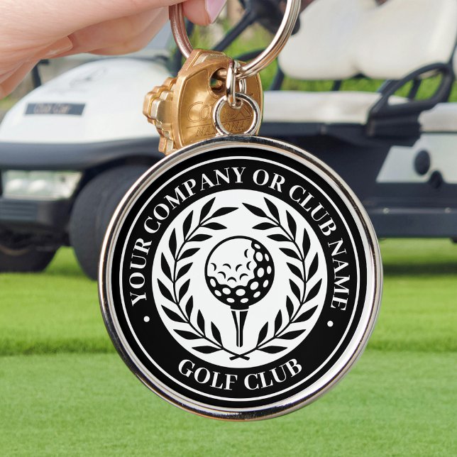 Classic Golf Personalised Name Black Key Ring (Creator Uploaded)