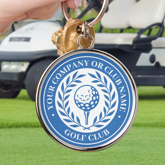 Classic Golf Personalised Name Blue Key Ring (Creator Uploaded)