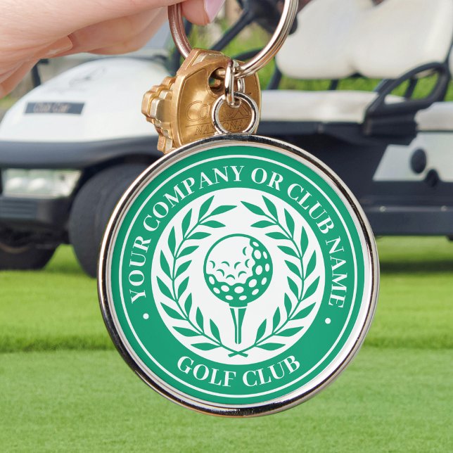 Classic Golf Victory Wreath Custom Name Green Key Ring (Creator Uploaded)