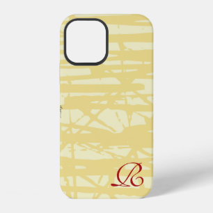 Classic Gols Beige Elegant Grey Red Text iPhone 12 Case