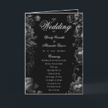 Classic Gothic Black Wedding Folded Program<br><div class="desc">Introducing the timeless allure of our Classic Gothic Black Wedding Folded Program design, where elegance meets the ethereal. An enchanting touch of dark romance adorned with intricate botanical motifs, featuring black backgrounds embellished with lush peonies and delicate roses that exude a moody sophistication perfect for your special day. Offering an...</div>