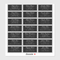 Classic Gothic Black Wedding Guest Address Sticker
