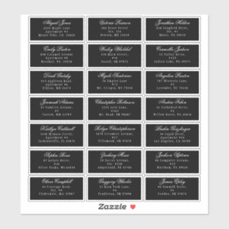 Classic Gothic Black Wedding Guest Address Sticker