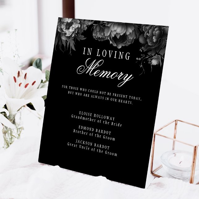 Classic Gothic Black Wedding Memorial Pedestal Sign (Creator Uploaded)