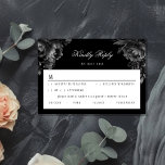 Classic Gothic Black Wedding RSVP Card<br><div class="desc">Introducing the timeless allure of our Classic Gothic Black Wedding RSVP Card design, where elegance meets the ethereal. An enchanting touch of dark romance adorned with intricate botanical motifs, featuring black backgrounds embellished with lush peonies and delicate roses that exude a moody sophistication perfect for your special day. Offering an...</div>