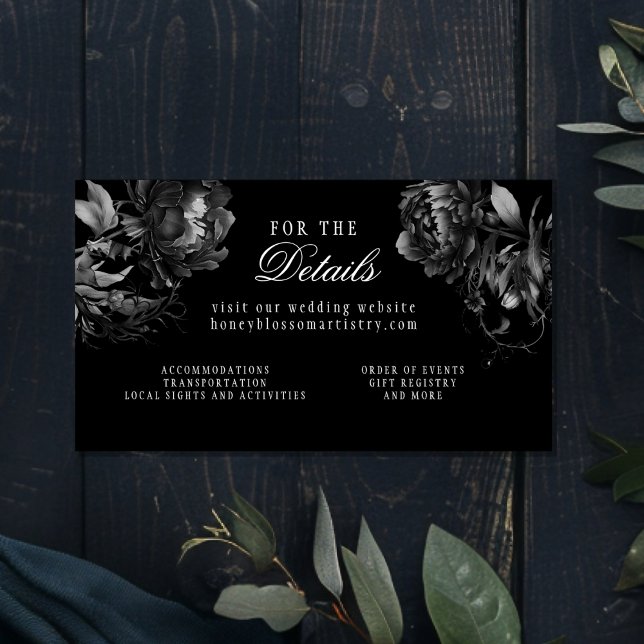 Classic Gothic Black Wedding Website Enclosure Card (Creator Uploaded)