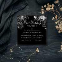 Classic Gothic Black Wedding Website QR Code