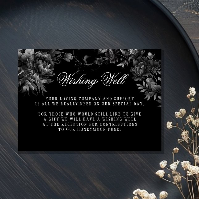 Classic Gothic Black Wedding Wishing Well Enclosure Card (Creator Uploaded)