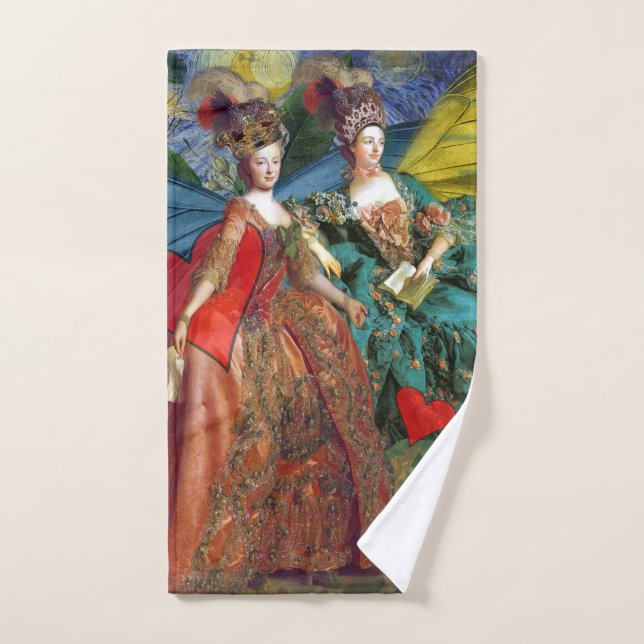 Classic Gothic Gemini Whimsical Butterfly Woman Bath Towel Set (Hand Towel)