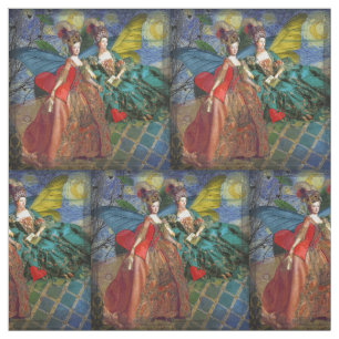 Classic Gothic Gemini Whimsical Butterfly Woman Fabric