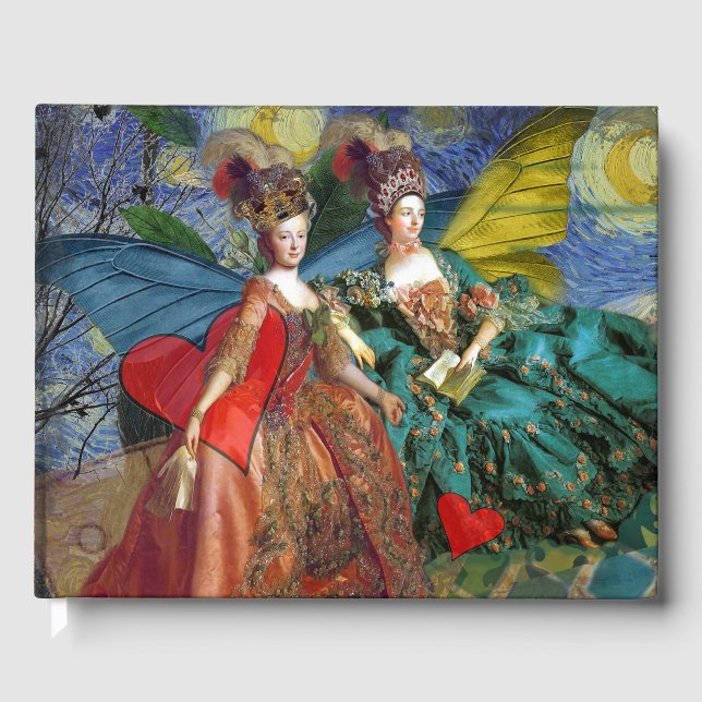 Classic Gothic Gemini Whimsical Butterfly Woman Guest Book (Front)