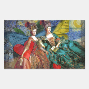 Classic Gothic Gemini Whimsical Butterfly Woman Rectangular Sticker