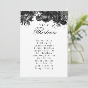 Classic Gothic White Hanging Seating Chart Card
