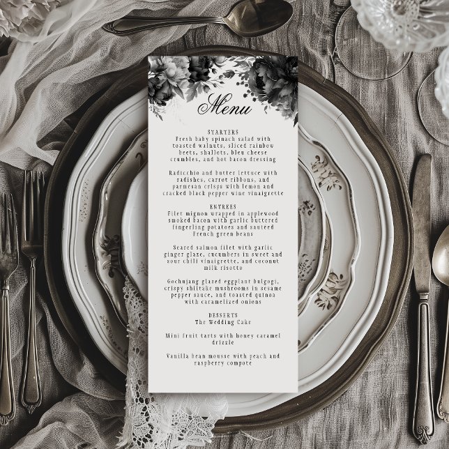 Classic Gothic White Wedding Flat Menu (Creator Uploaded)