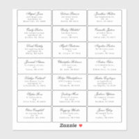 Classic Gothic White Wedding Guest Address Sticker