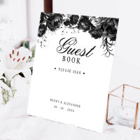 Classic Gothic White Wedding Guest Book