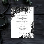 Classic Gothic White Wedding Invitation<br><div class="desc">Introducing the timeless allure of our Classic Gothic White Wedding Invitation design, where elegance meets the ethereal. An enchanting touch of dark romance adorned with intricate botanical motifs, featuring clean white backgrounds embellished with lush peonies and delicate roses that exude a moody sophistication perfect for your special day. Offering an...</div>