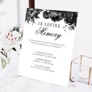 Classic Gothic White Wedding Memorial Pedestal Sign