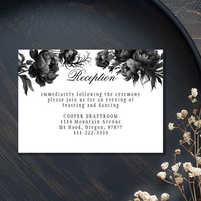 Classic Gothic White Wedding Reception Enclosure Card (Creator Uploaded)