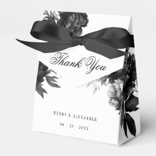 Classic Gothic White Wedding Thank You Favour Box