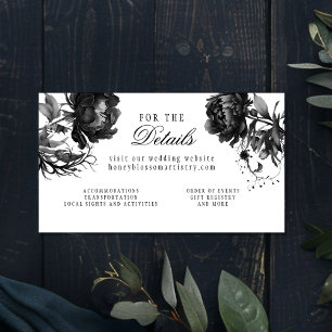 Classic Gothic White Wedding Website Enclosure Card