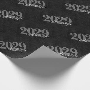 Classic Grad   Modern Black and White Simple Party Wrapping Paper