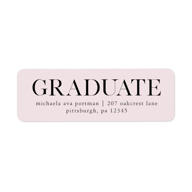 Classic Graduate Mailing Label Return Address Label (Front)