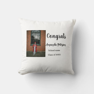 Classic graduation add photo name class year schoo cushion