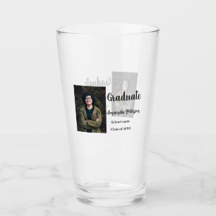Classic graduation add photo name class year schoo glass
