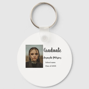 Classic graduation add photo name class year schoo key ring