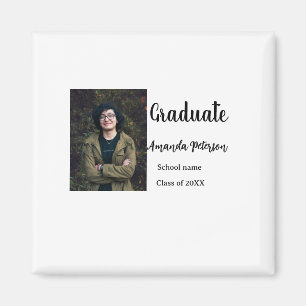 Classic graduation add photo name class year schoo magnet