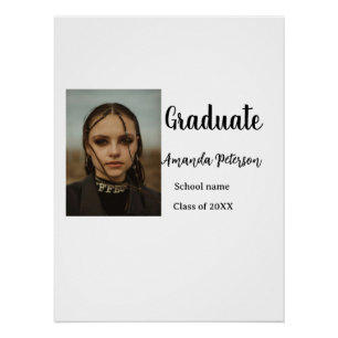 Classic graduation add photo name class year schoo poster