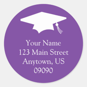 Classic Graduation Address Label (Dark Purple)
