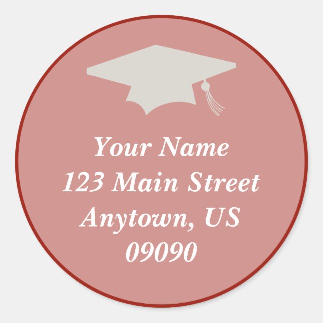 Classic Graduation Address Label (Maroon) (Front)