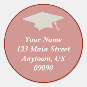 Classic Graduation Address Label (Maroon)