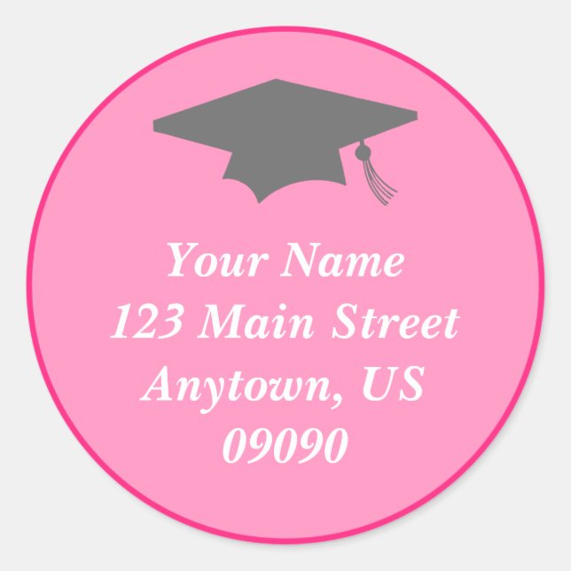 Classic Graduation Address Label (Pink) (Front)